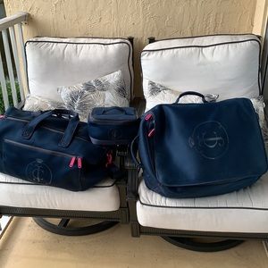 Juicy Couture 3 Pc Navy Blue/Hot Pink Luggage Set